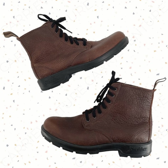 Blundstone Shoes - Blundstone #1454 Lace Up Work Boots Brown Tumble Pebbled Leather Unisex AU 7.5